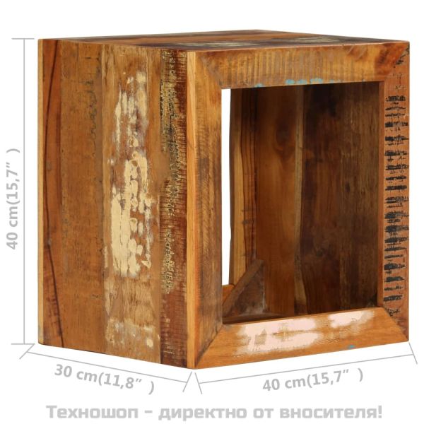 Табуретка, 40x30x40 см, регенерирано дърво масив