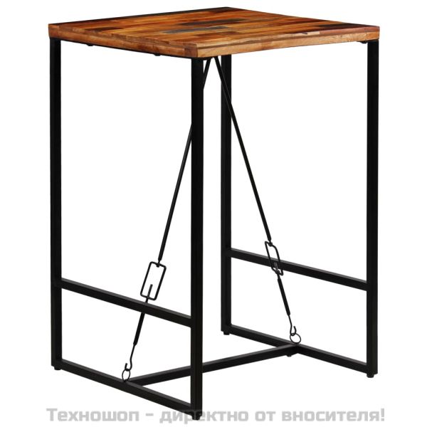 Бар маса, регенерирано дърво масив, 70x70x106 см