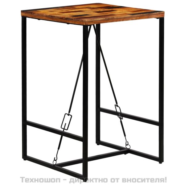 Бар маса, регенерирано дърво масив, 70x70x106 см