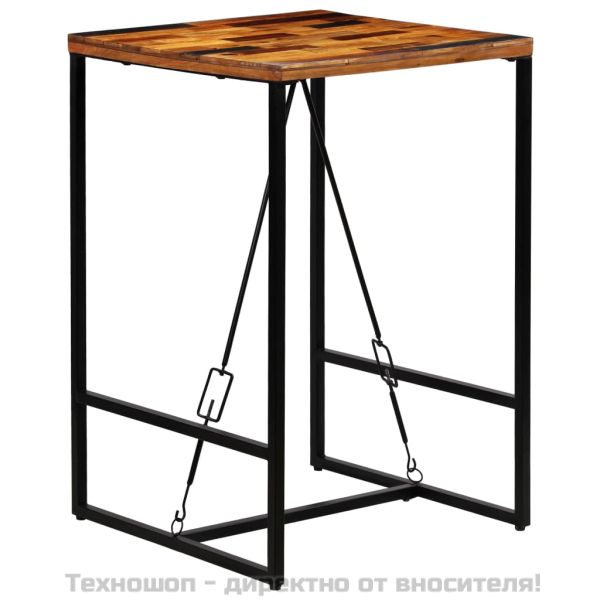 Бар маса, регенерирано дърво масив, 70x70x106 см