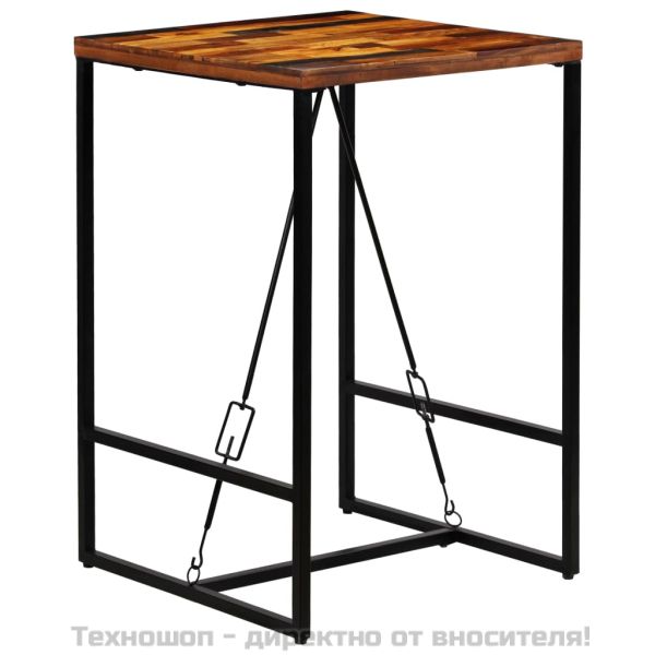 Бар маса, регенерирано дърво масив, 70x70x106 см