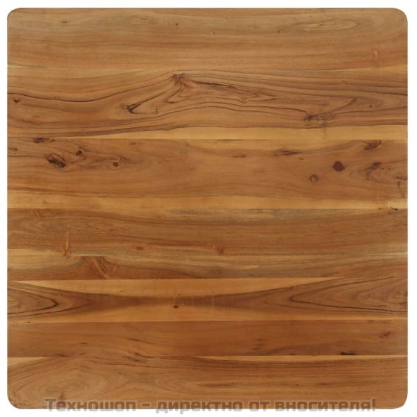 Трапезна маса, акациево дърво масив и стомана, 75x75x76 cм