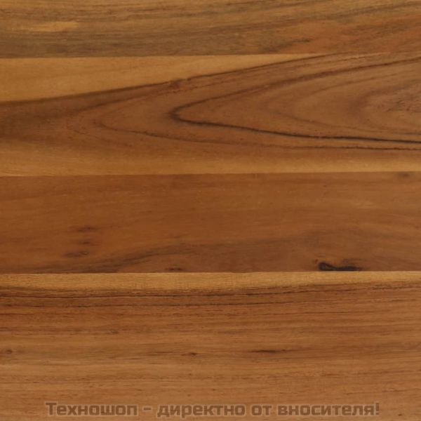 Трапезна маса, акациево дърво масив и стомана, 75x75x76 cм