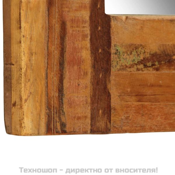 Огледало за стена, регенерирано дърво масив, 60x60 cм