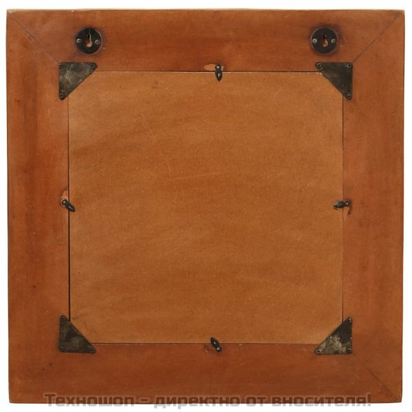 Огледало за стена, регенерирано дърво масив, 60x60 cм