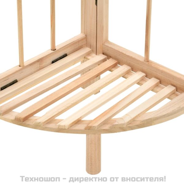 Ъглов рафт, кедрово дърво, 27x27x110 см