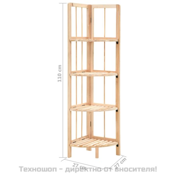 Ъглов рафт, кедрово дърво, 27x27x110 см