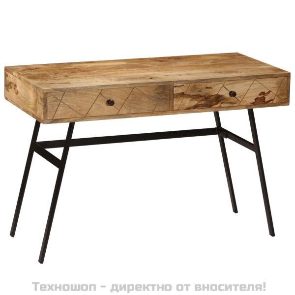 Писалище с чекмеджета, мангово дърво масив, 110x50x76 см