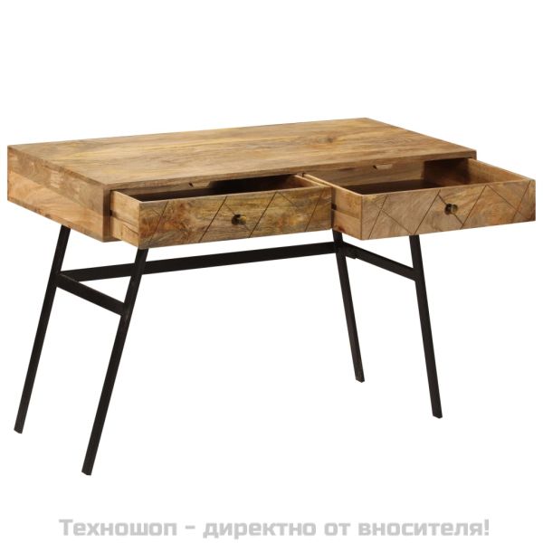 Писалище с чекмеджета, мангово дърво масив, 110x50x76 см