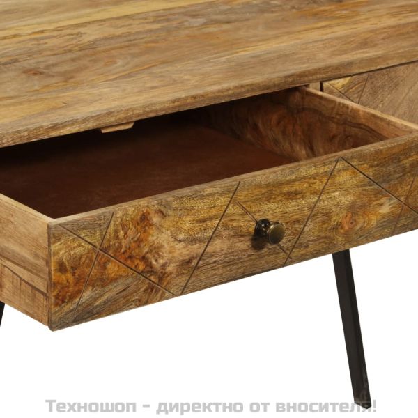 Писалище с чекмеджета, мангово дърво масив, 110x50x76 см
