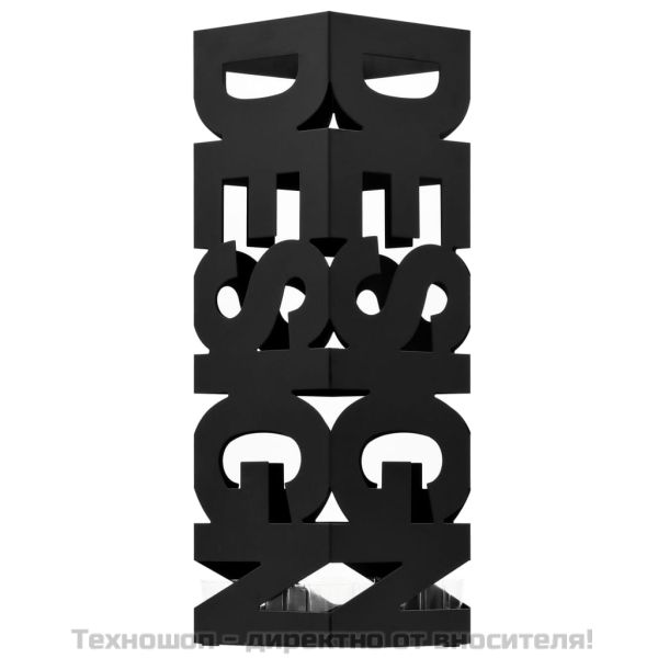 Поставка за чадъри "Дизайн", стомана, черна