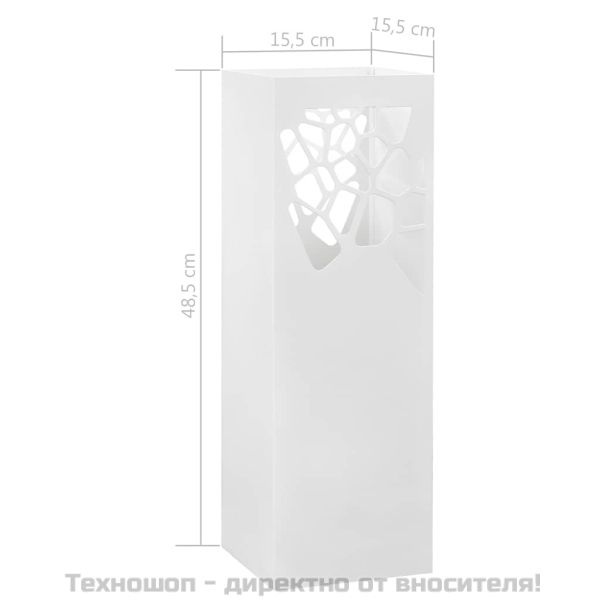 Поставка за чадъри "Камъни", стомана, бяла