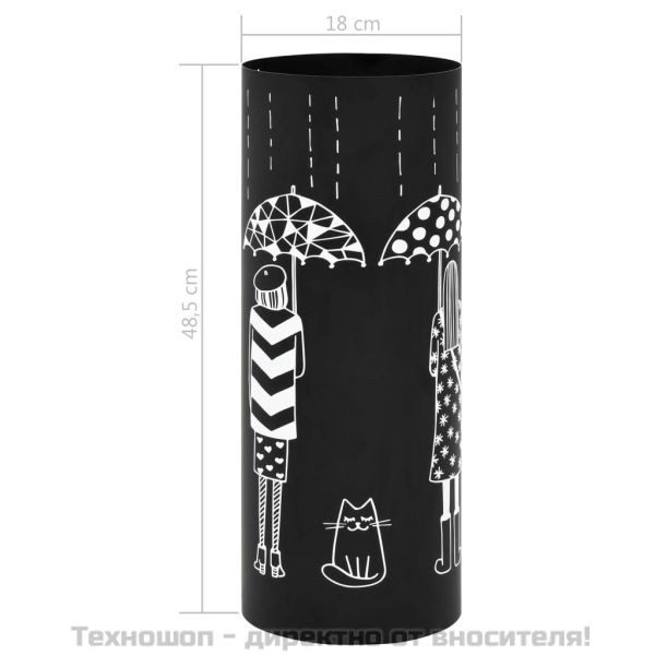 Поставка за чадъри "Жени", стомана, черна