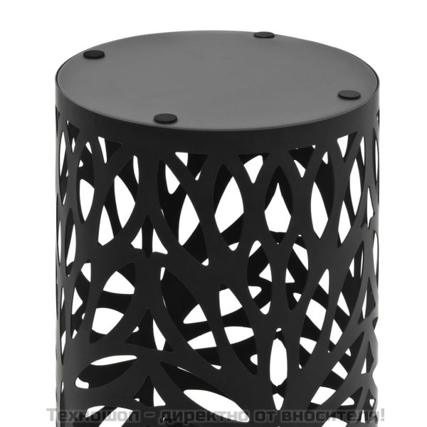 Поставка за чадъри "Листа", стомана, черна