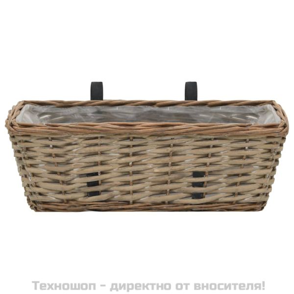 Сандъчета за балкон, 2 бр, ракита, PE облицовка, 40 см