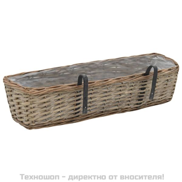 Сандъчета за балкон, 2 бр, ракита, PE облицовка, 60 см