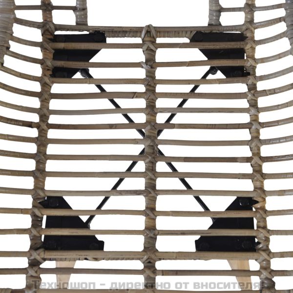 Трапезни столове, 2 бр, кафяви, естествен ратан