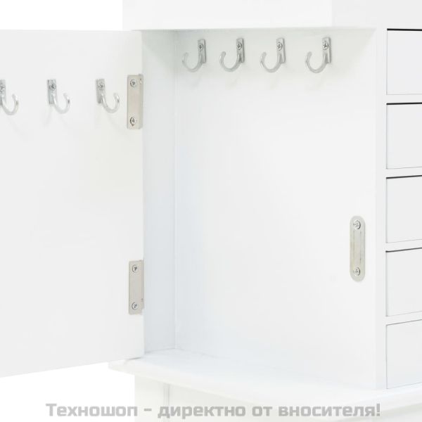 Свободностоящ шкаф за бижута, бял