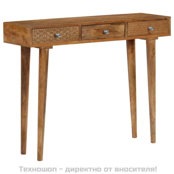 Конзолна маса, мангово дърво масив, 102x30x79 cм