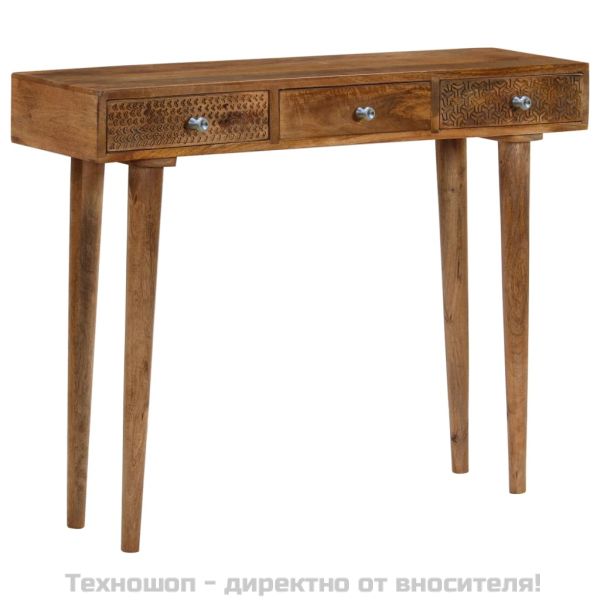 Конзолна маса, мангово дърво масив, 102x30x79 cм