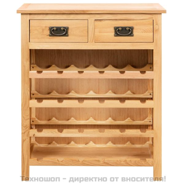 Шкаф за вино, 72x32x90 см, дъбов масив