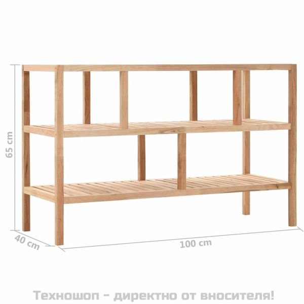 Рафт за баня, масивно орехово дърво, 100x40x65 см