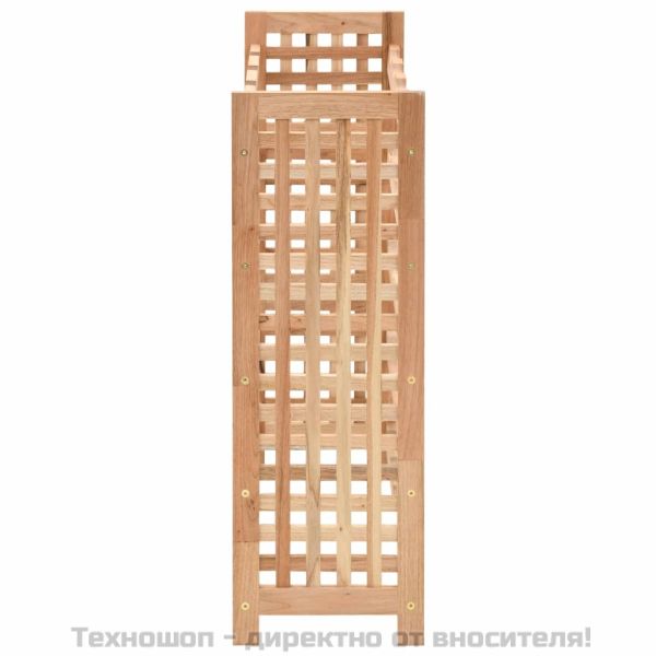 Стойка за вино за 25 бутилки, орех масив, 63x25x73 см