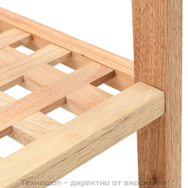 Етажерка за обувки, орехово дърво масив, 69x26x40 cм