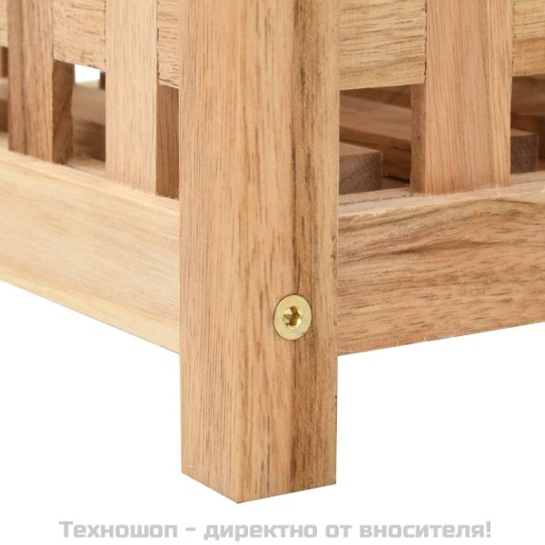 Дървена поставка за чадъри, орех масив, 18x18x50 см