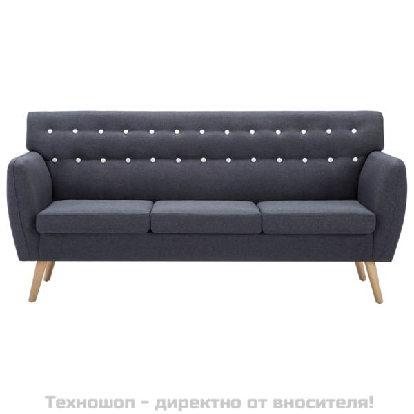 3-местен диван тапицерия от текстил 172x70x82 см тъмносив