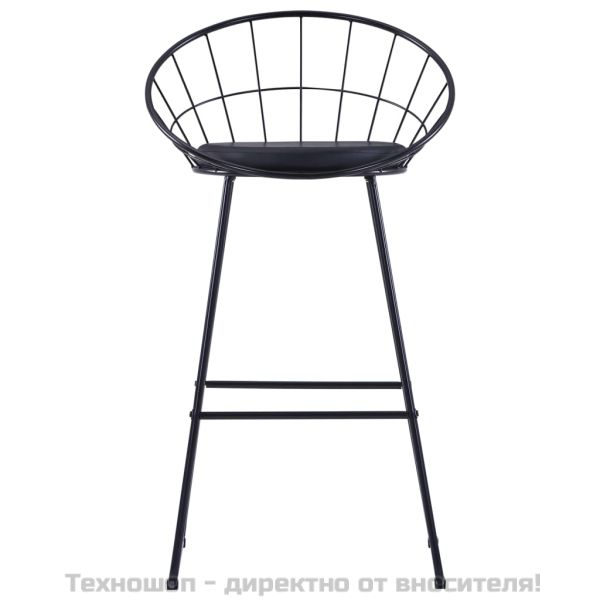 Бар столове, 2 бр, черни, изкуствена кожа