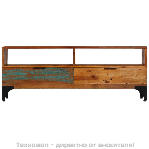 ТВ шкаф, 118x35x45 cм, регенерирано дърво масив