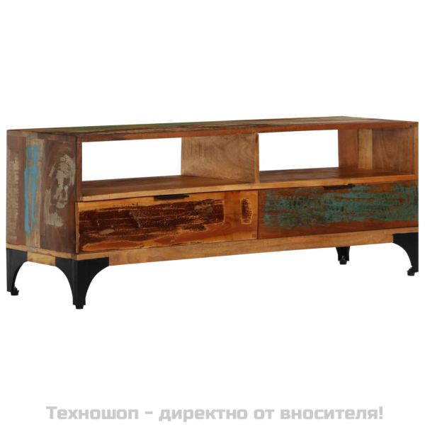 ТВ шкаф, 118x35x45 cм, регенерирано дърво масив