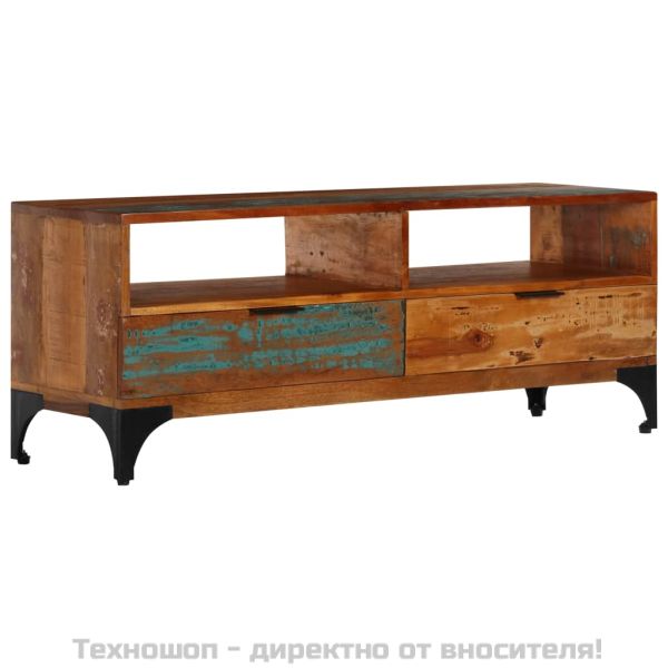 ТВ шкаф, 118x35x45 cм, регенерирано дърво масив