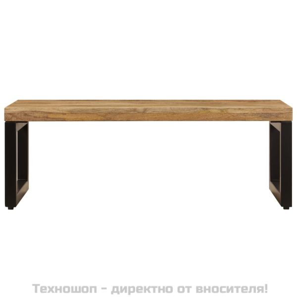Маса за кафе, 100x50x35 см, мангово дърво масив и стомана