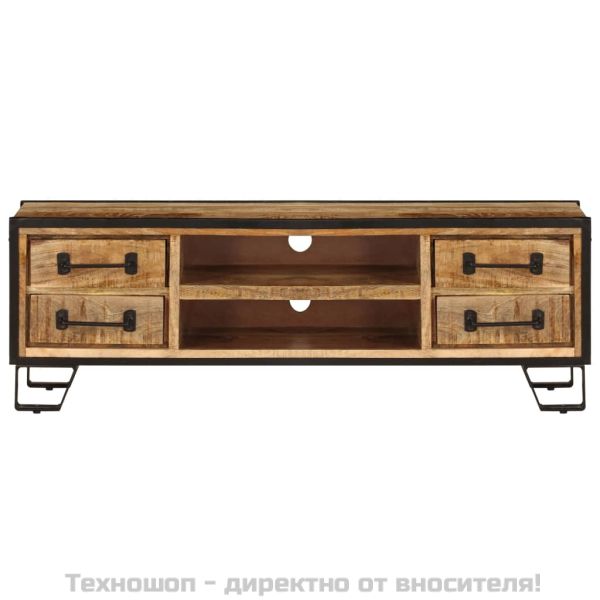 ТВ шкаф с чекмеджета, 120x30x40 см, манго масив