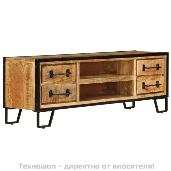 ТВ шкаф с чекмеджета, 120x30x40 см, манго масив