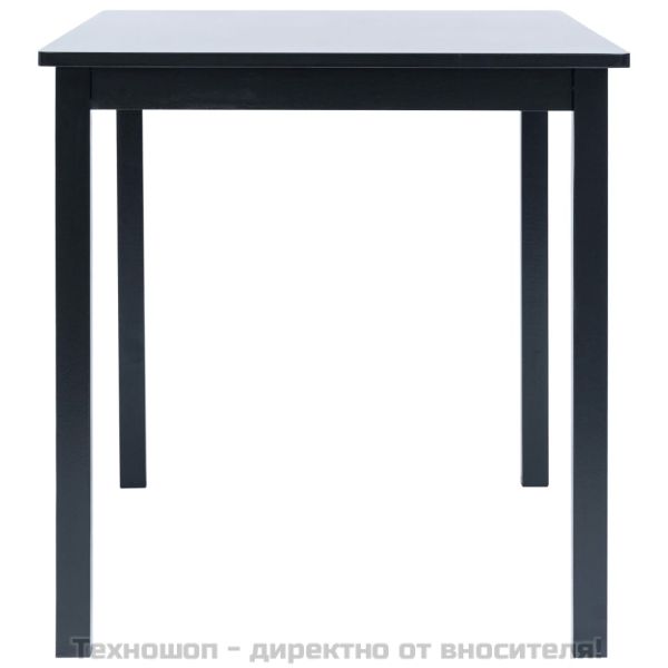 Трапезна маса, черна, 114x71x75 cм, каучуково дърво масив