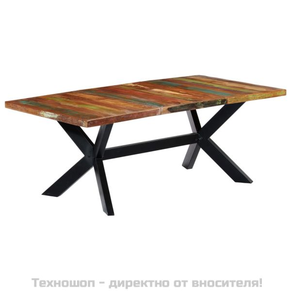 Трапезна маса, 200x100x75 cм, регенерирано дърво масив