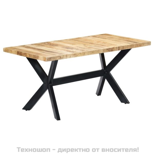 Трапезна маса, 160x80х75 cм, грубо мангово дърво масив