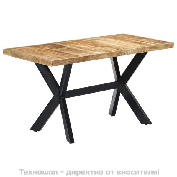 Трапезна маса, 140x70x75 cм, грубо мангово дърво масив