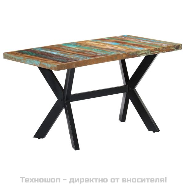 Трапезна маса, 140x70x75 cм, регенерирано дърво масив