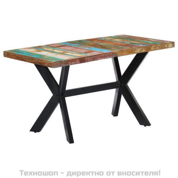 Трапезна маса, 140x70x75 cм, регенерирано дърво масив