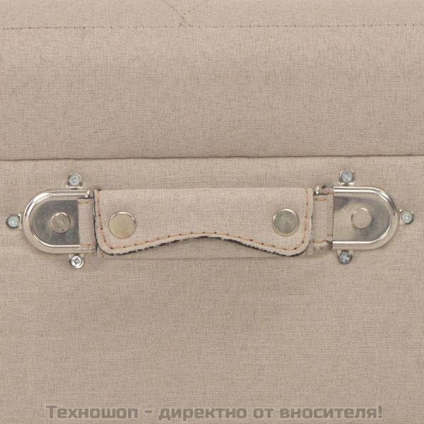 Табуретка за съхранение, 40 см, бежова, текстил