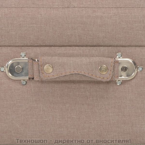 Табуретка за съхранение, 40 см, кафява, текстил