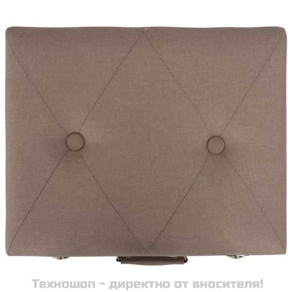Табуретка за съхранение, 40 см, кафява, текстил