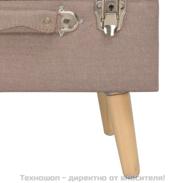 Табуретка за съхранение, 40 см, кафява, текстил