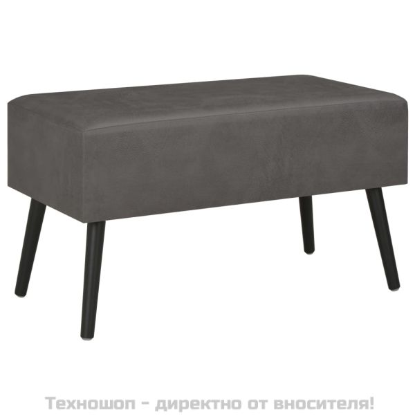 Маса за кафе, сива, 80x40x46 см, изкуствена кожа