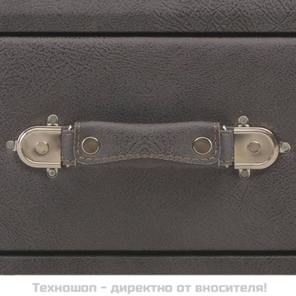 Маса за кафе, сива, 80x40x46 см, изкуствена кожа