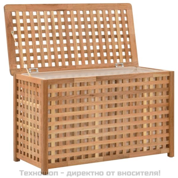 Кош за пране, 77,5x37,5x46,5 см, орехова дървесина масив